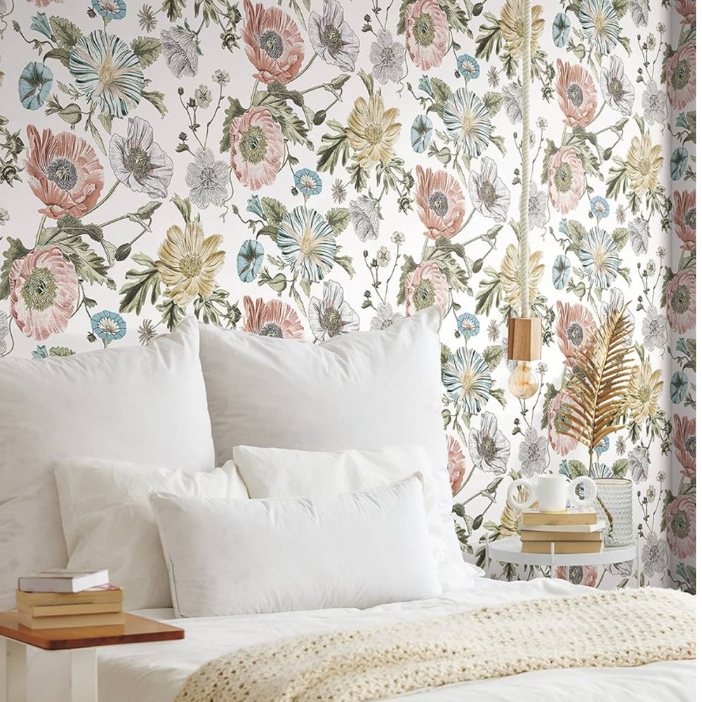 Floral Patterned Wallpaper - Multicolor